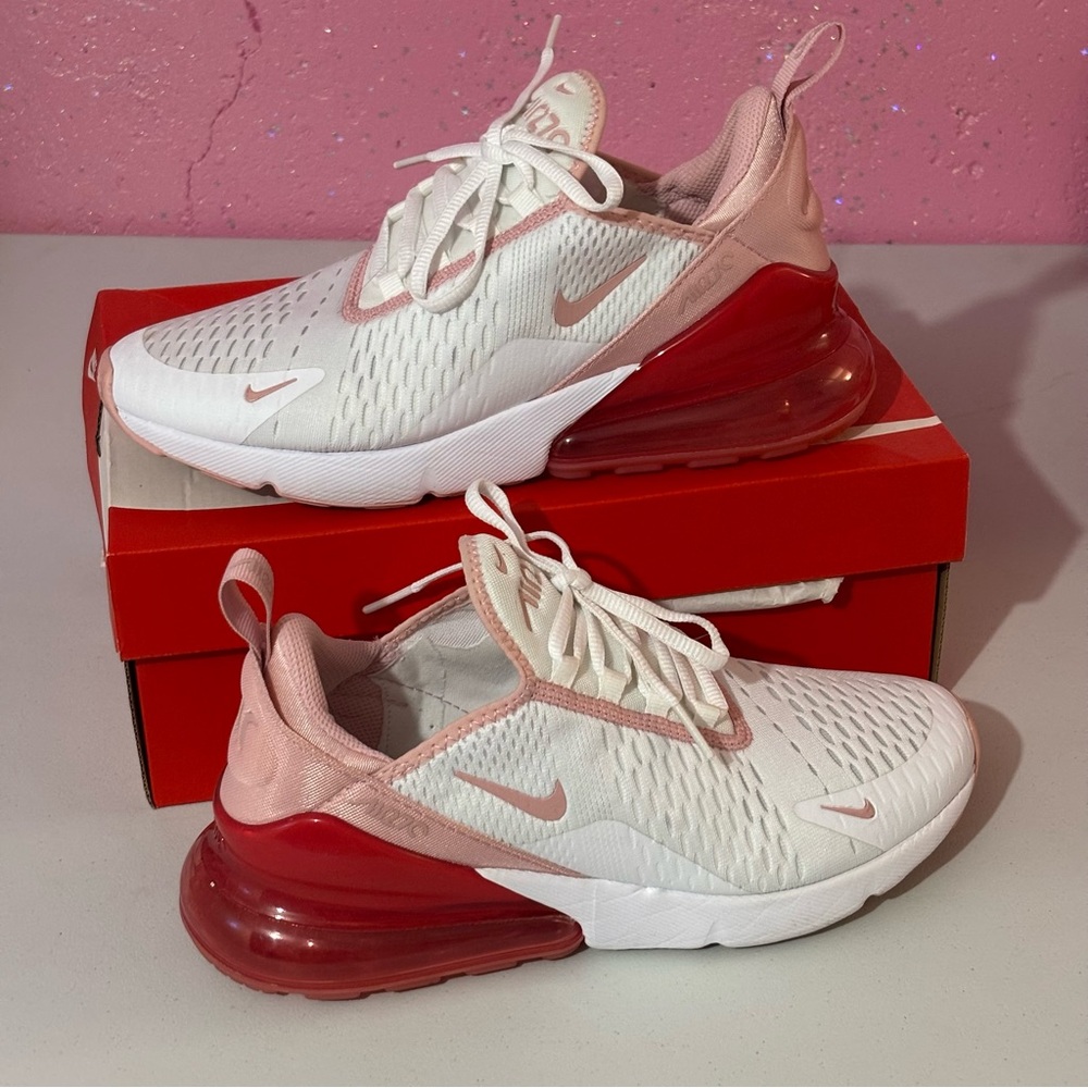 Nike Air Max 270 Pink and White - Size 7Y / Womens 8 - 8.5